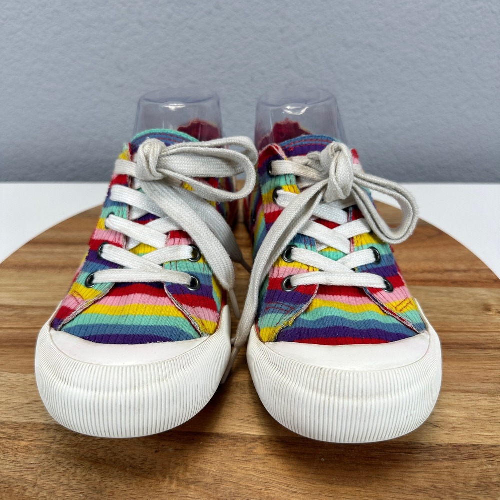 Rocket Dog Jazzin Rainbow Stripe Corduroy Low Top Sneakers SZ 6 Kidcore Retro - Picture 4 of 8